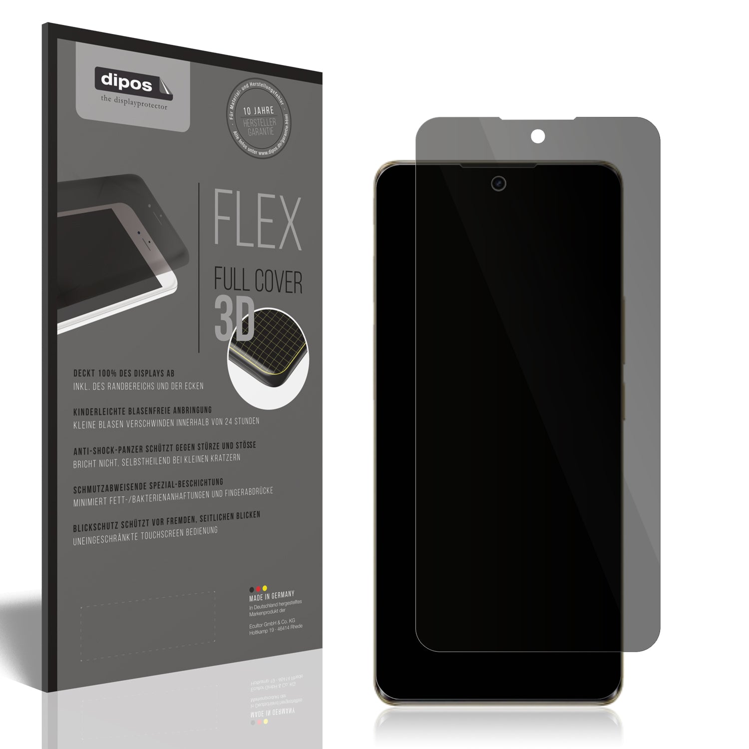 Blickschutzfolie von dipos passend für Realme 12 Pro Plus, 100% Displayabdeckung und blasenfreie Montage