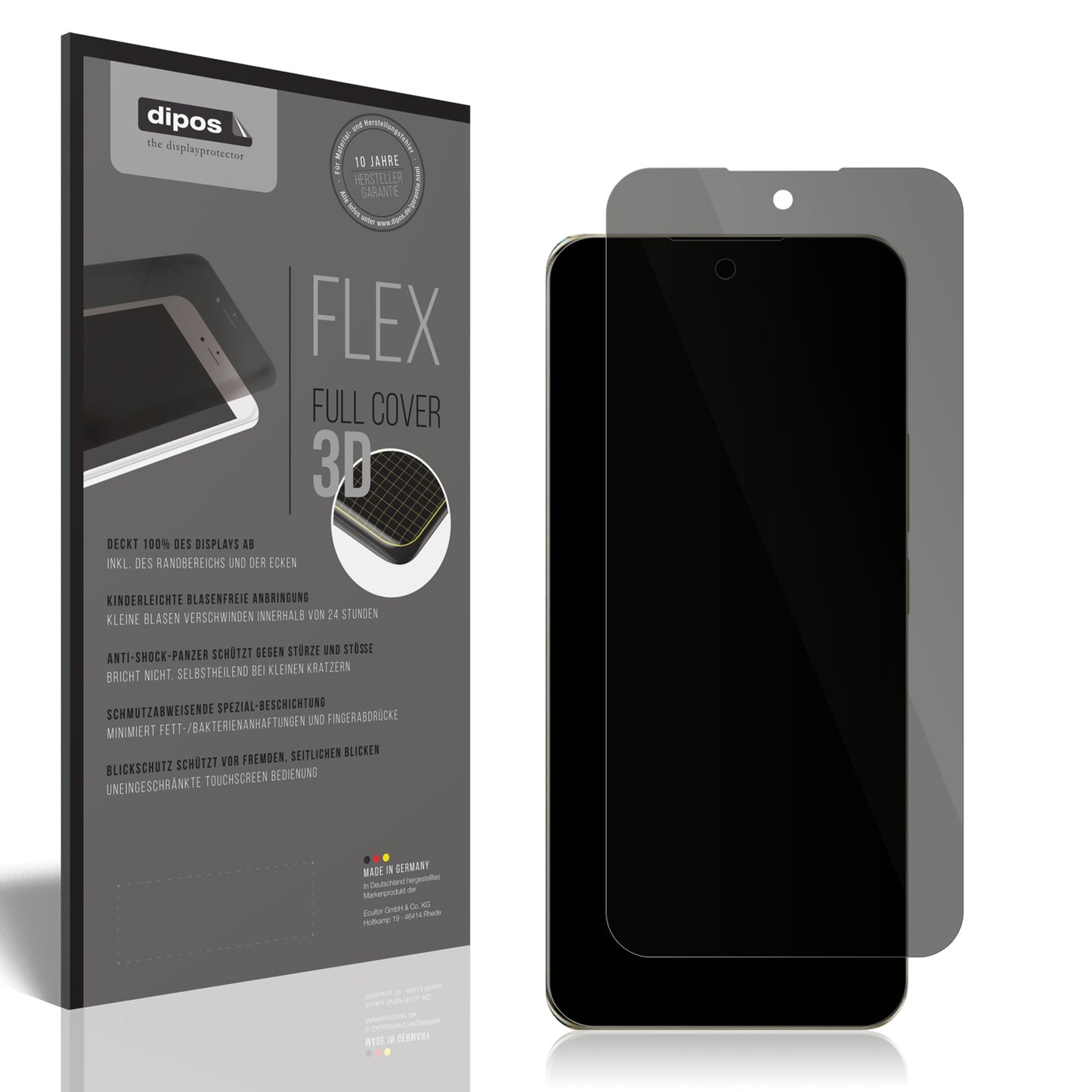 Blickschutzfolie von dipos passend für Realme 13 Pro, 100% Displayabdeckung und blasenfreie Montage