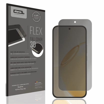 Blickschutzfolie von dipos passend für Realme 16 Pro Plus 5G, 100% Displayabdeckung und blasenfreie Montage