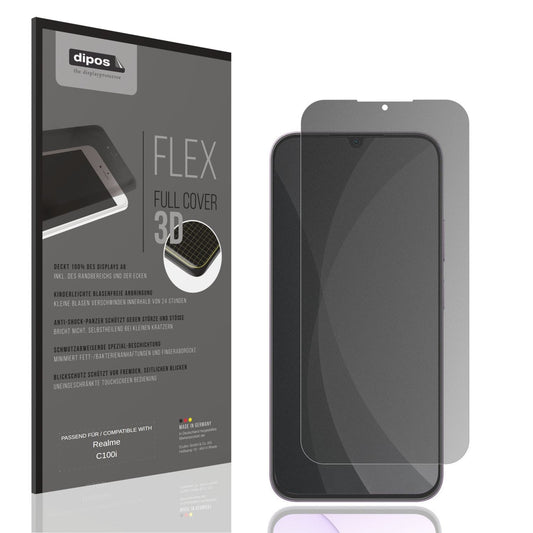 Blickschutzfolie von dipos passend für Realme C100i, 100% Displayabdeckung und blasenfreie Montage