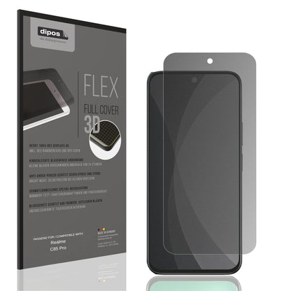 Blickschutzfolie von dipos passend für Realme C85 Pro, 100% Displayabdeckung und blasenfreie Montage
