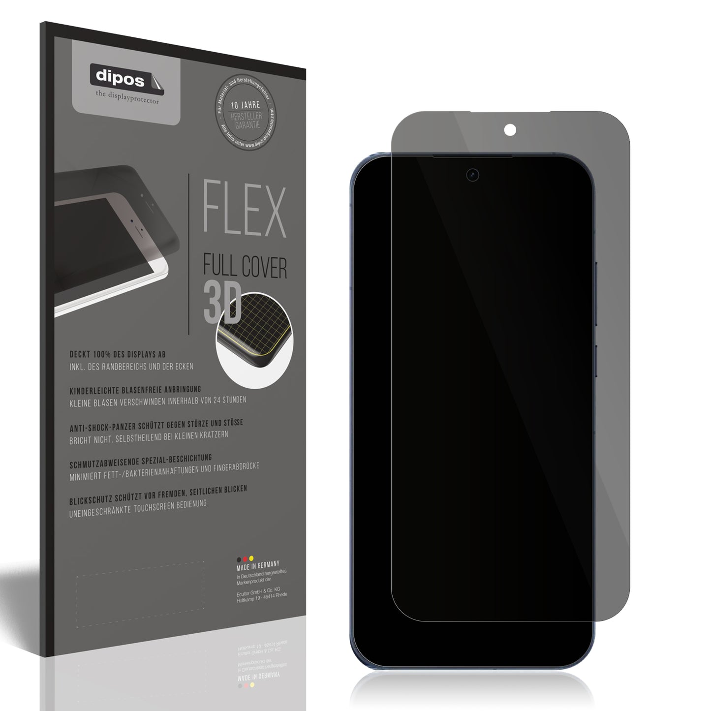 Blickschutzfolie von dipos passend für Realme GT8, 100% Displayabdeckung und blasenfreie Montage