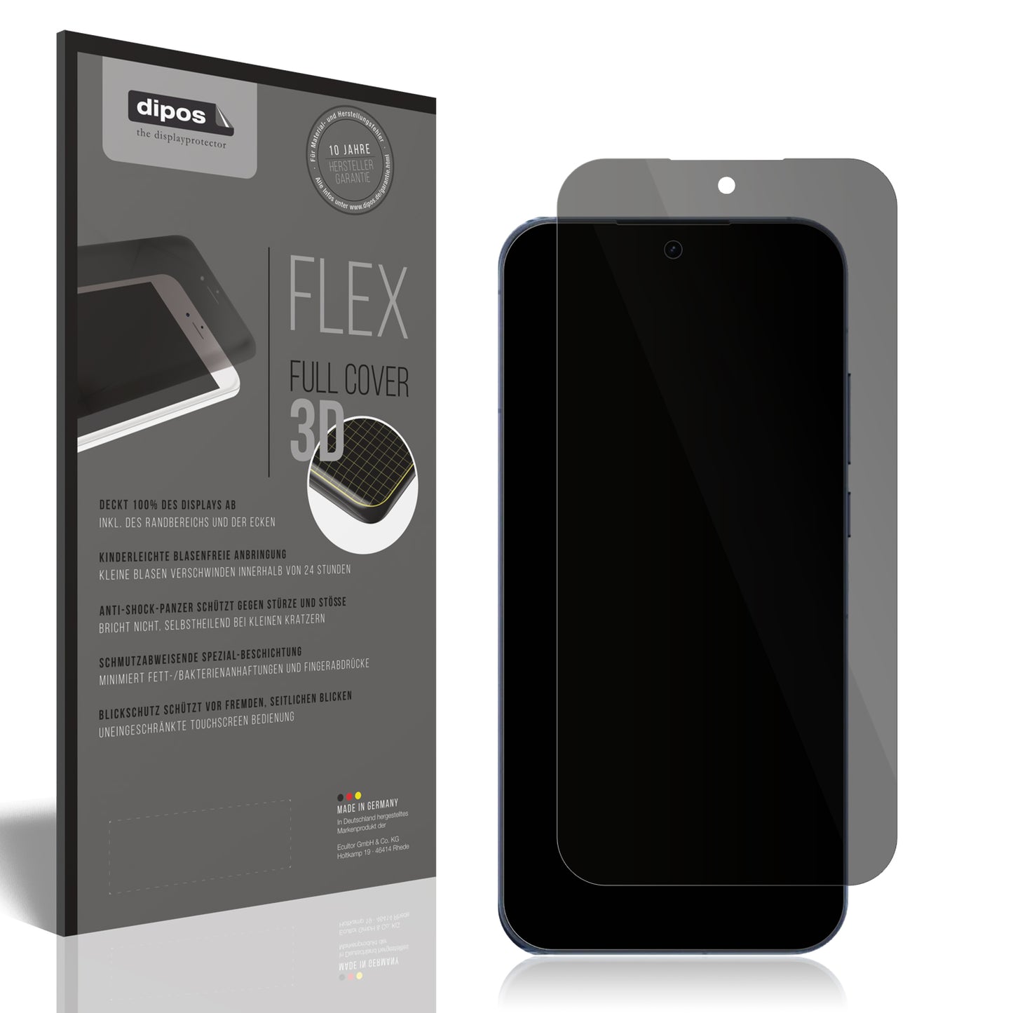 Blickschutzfolie von dipos passend für Realme GT8 Pro, 100% Displayabdeckung und blasenfreie Montage