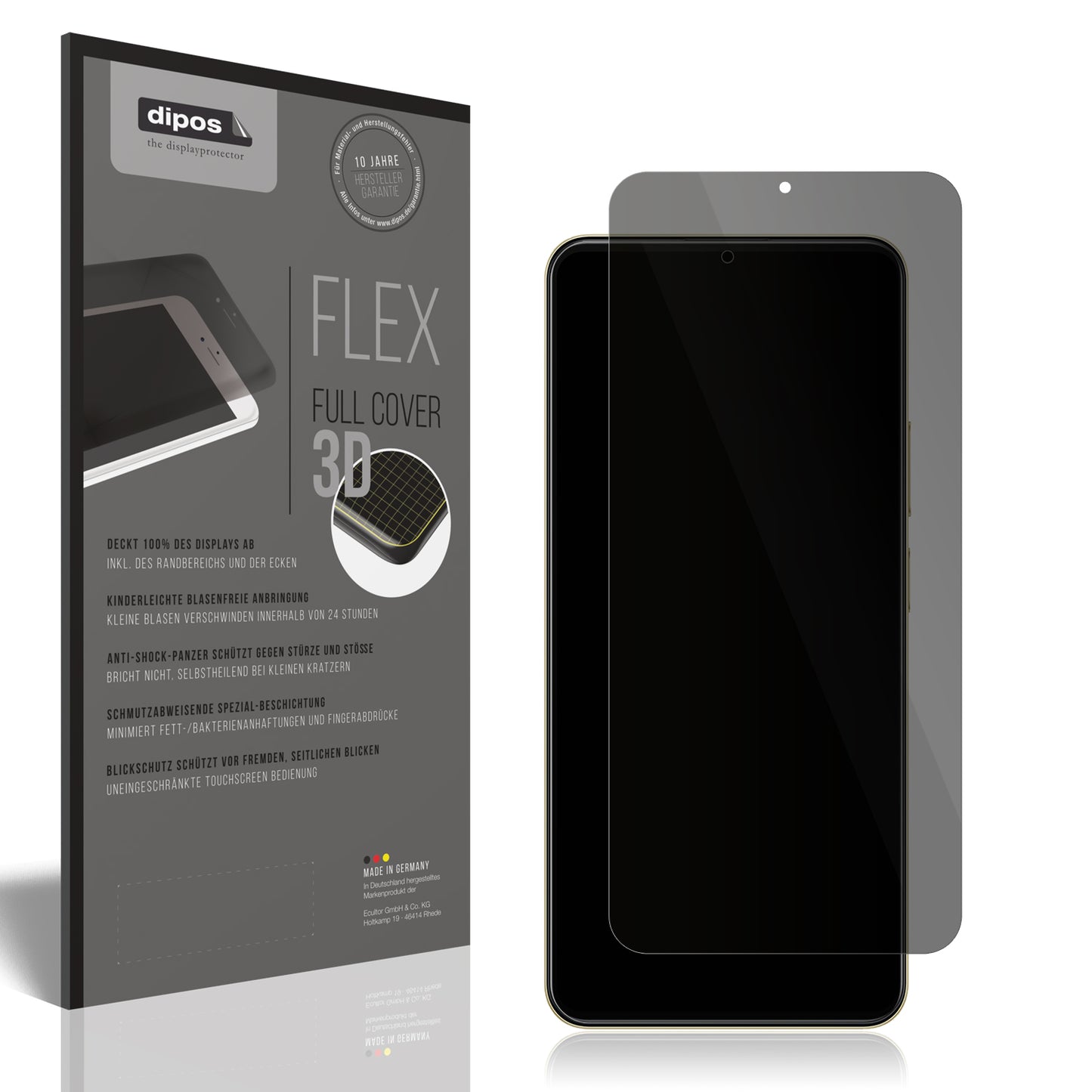 Blickschutzfolie von dipos passend für Realme Note 70T 4G, 100% Displayabdeckung und blasenfreie Montage