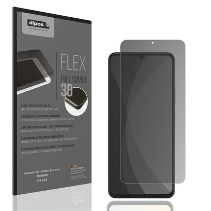 Blickschutzfolie von dipos passend für Realme P4 Lite, 100% Displayabdeckung und blasenfreie Montage