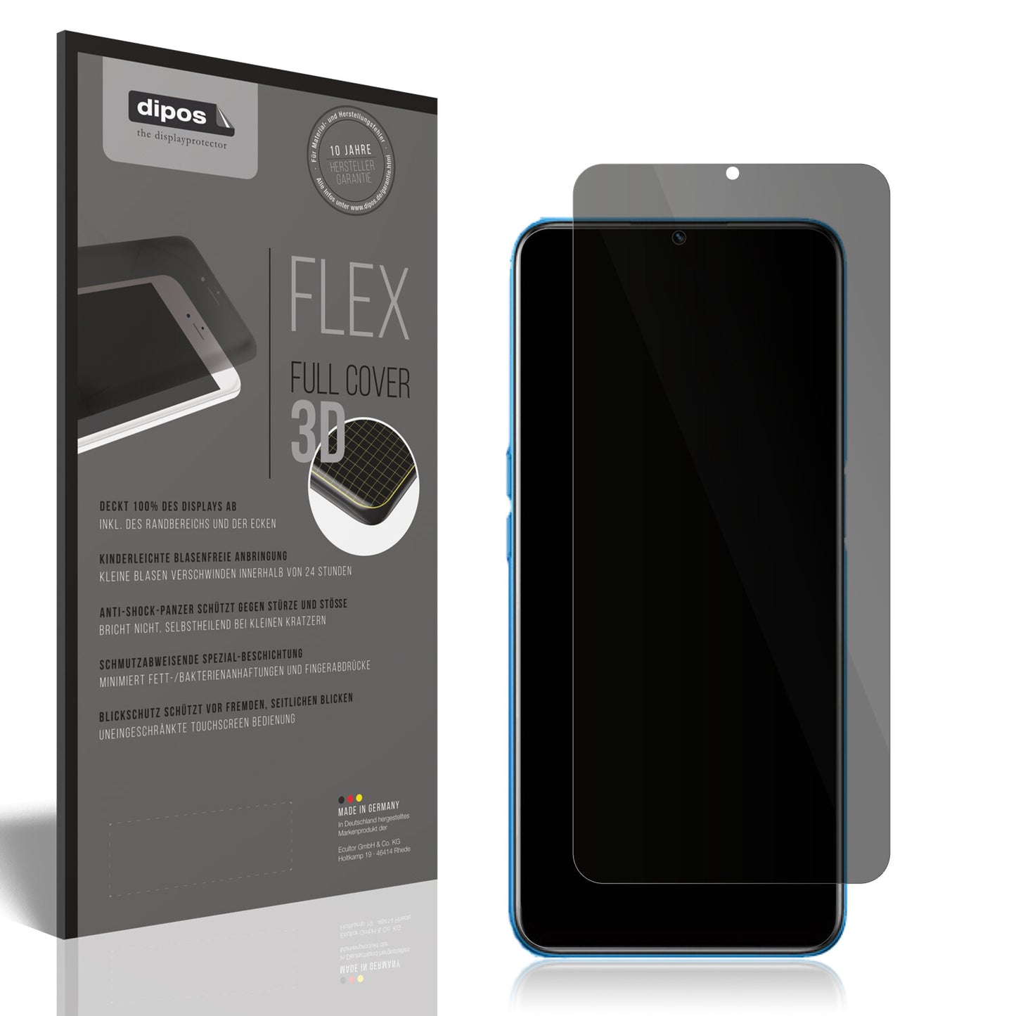 Blickschutzfolie von dipos passend für Realme V11s, 100% Displayabdeckung und blasenfreie Montage