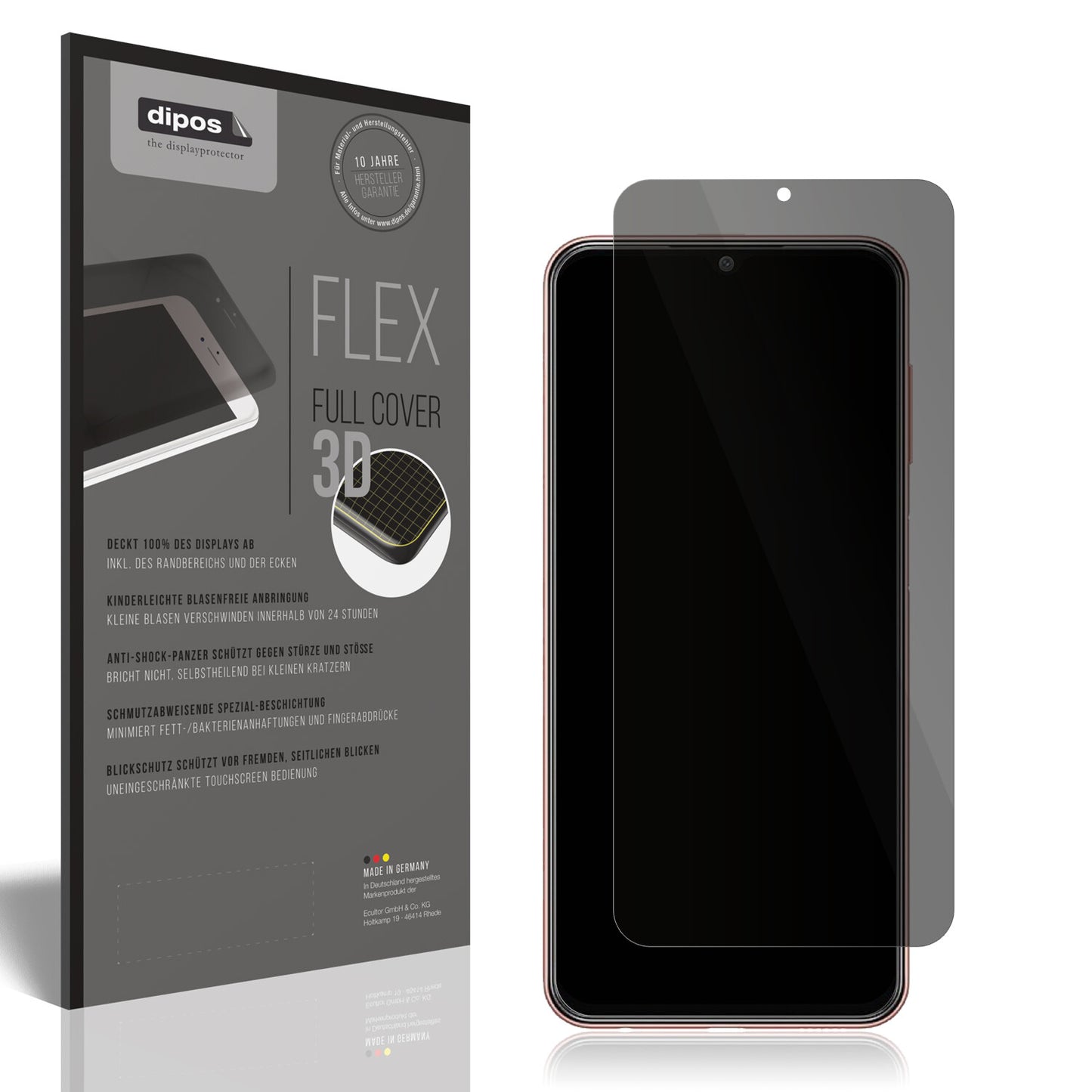 Blickschutzfolie von dipos passend für Samsung Galaxy M13 4G, 100% Displayabdeckung und blasenfreie Montage