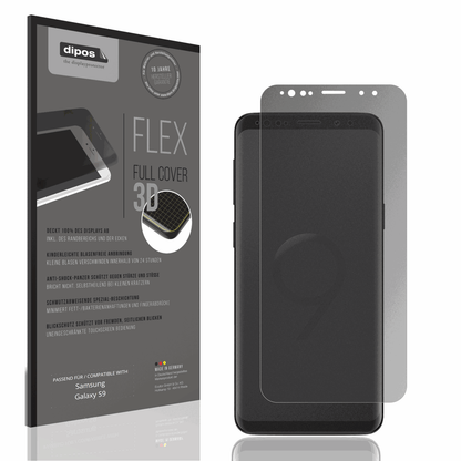 Blickschutzfolie von dipos passend für Samsung Galaxy S9, 100% Displayabdeckung und blasenfreie Montage