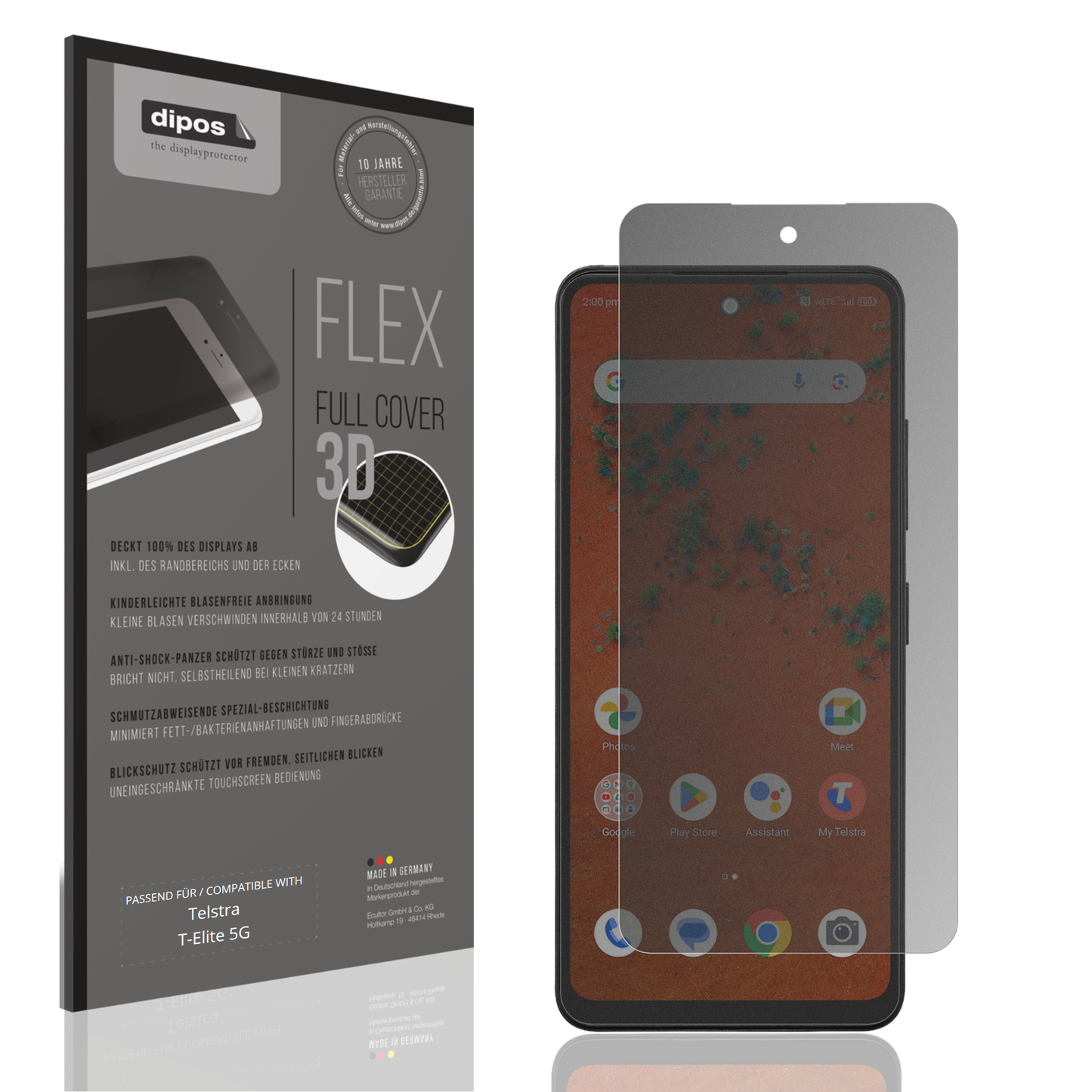 Blickschutzfolie von dipos passend für Telstra T-Elite 5G, 100% Displayabdeckung und blasenfreie Montage