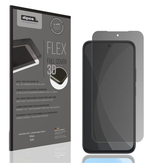 Blickschutzfolie von dipos passend für Vivo G5i, 100% Displayabdeckung und blasenfreie Montage