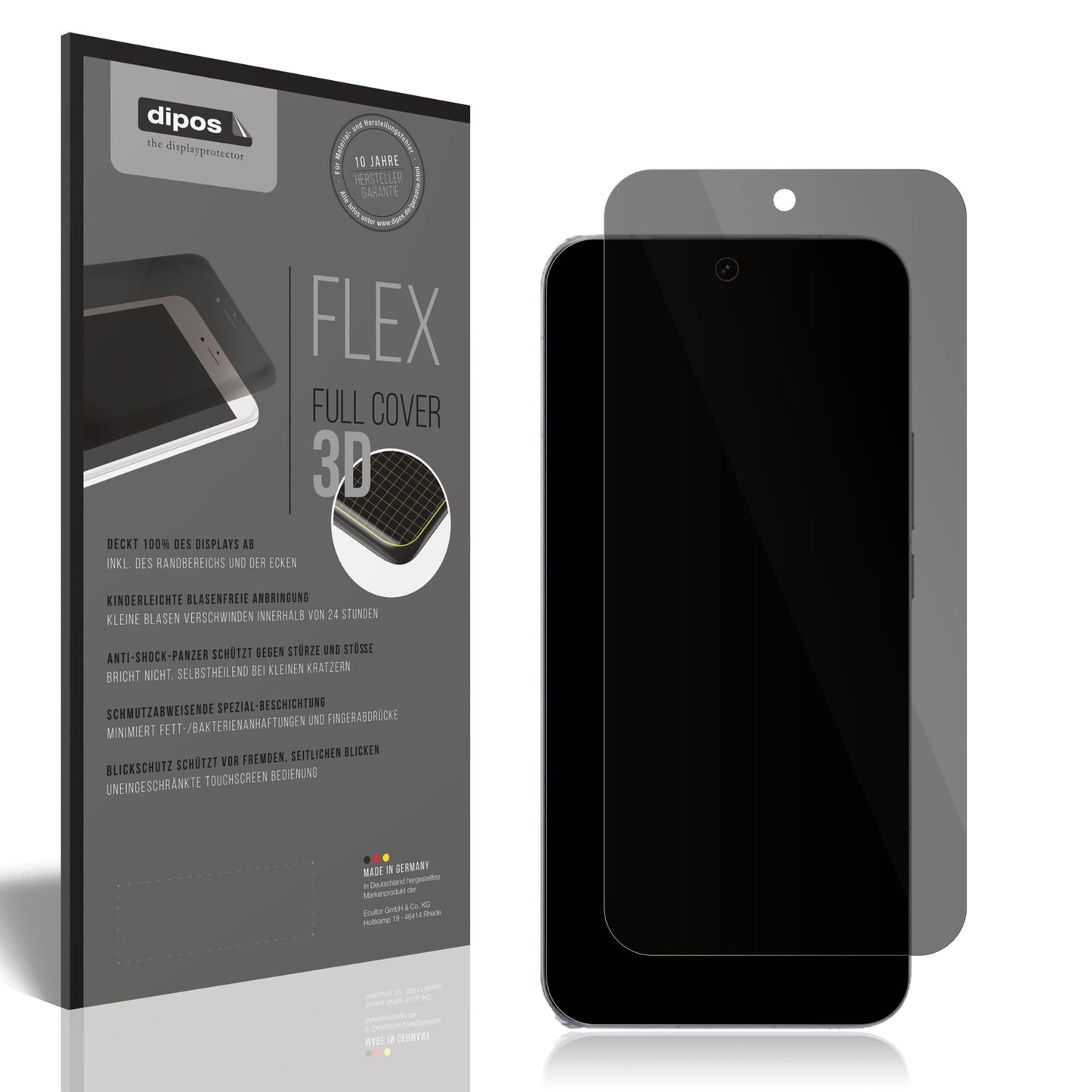 Blickschutzfolie von dipos passend für Vivo Iqoo 15, 100% Displayabdeckung und blasenfreie Montage