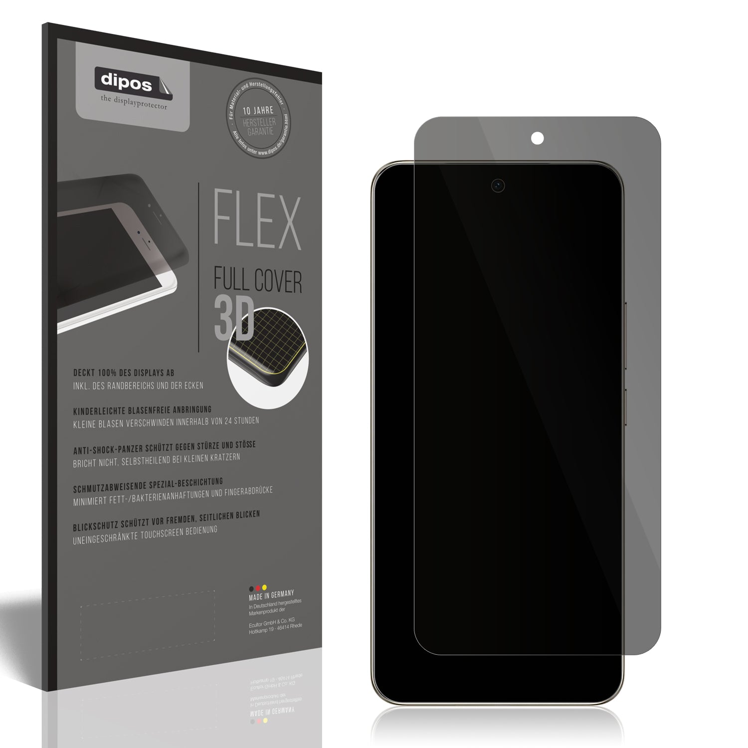 Blickschutzfolie von dipos passend für Vivo T4 Ultra, 100% Displayabdeckung und blasenfreie Montage
