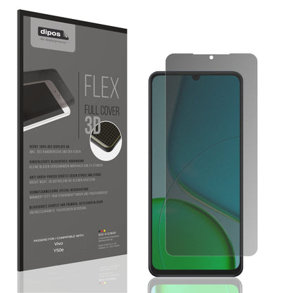 Blickschutzfolie von dipos passend für Vivo Y50e, 100% Displayabdeckung und blasenfreie Montage