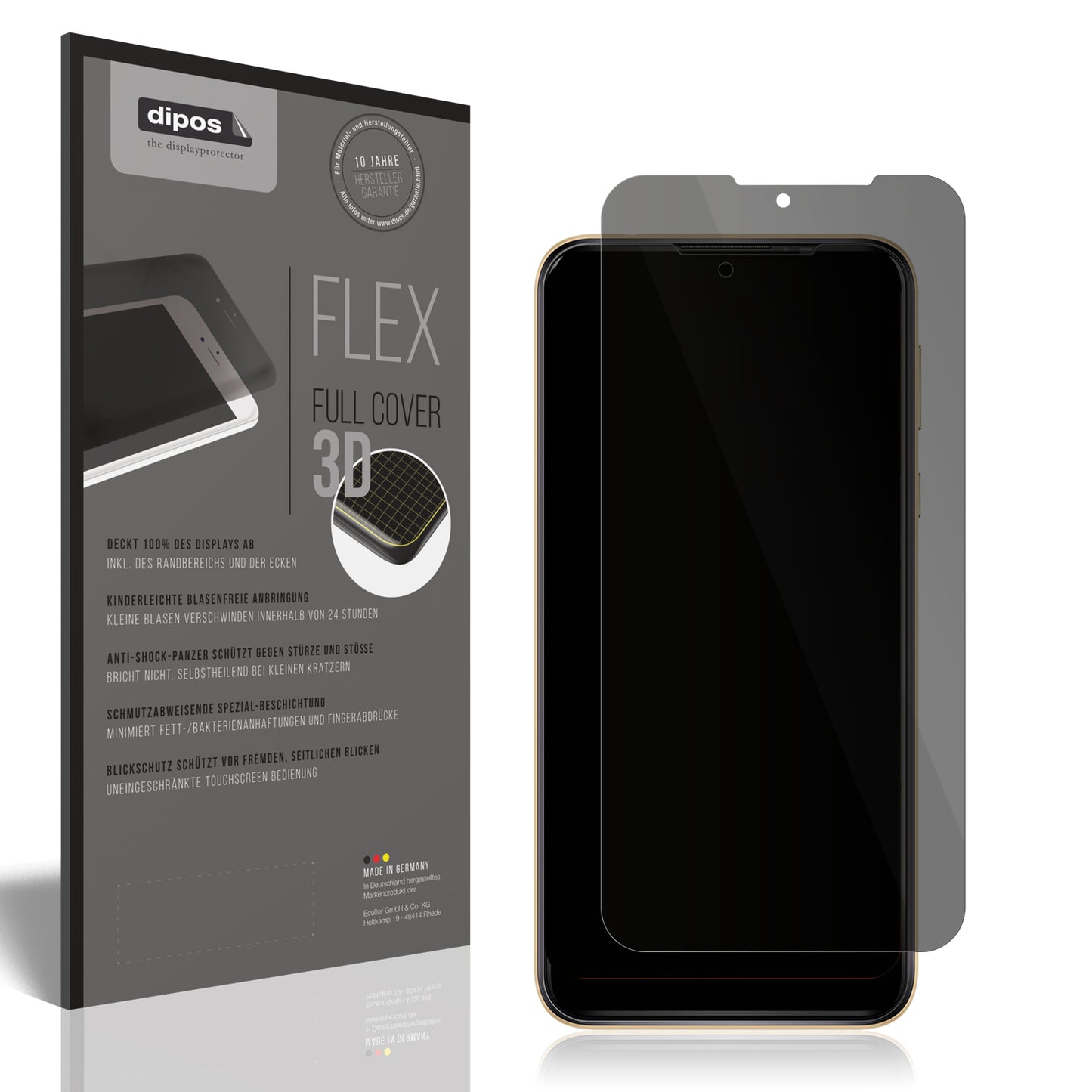Blickschutzfolie von dipos passend für Wiko Y81, 100% Displayabdeckung und blasenfreie Montage