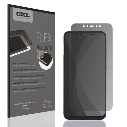 Blickschutzfolie von dipos passend für Xiaomi Mi 8 Pro, 100% Displayabdeckung und blasenfreie Montage