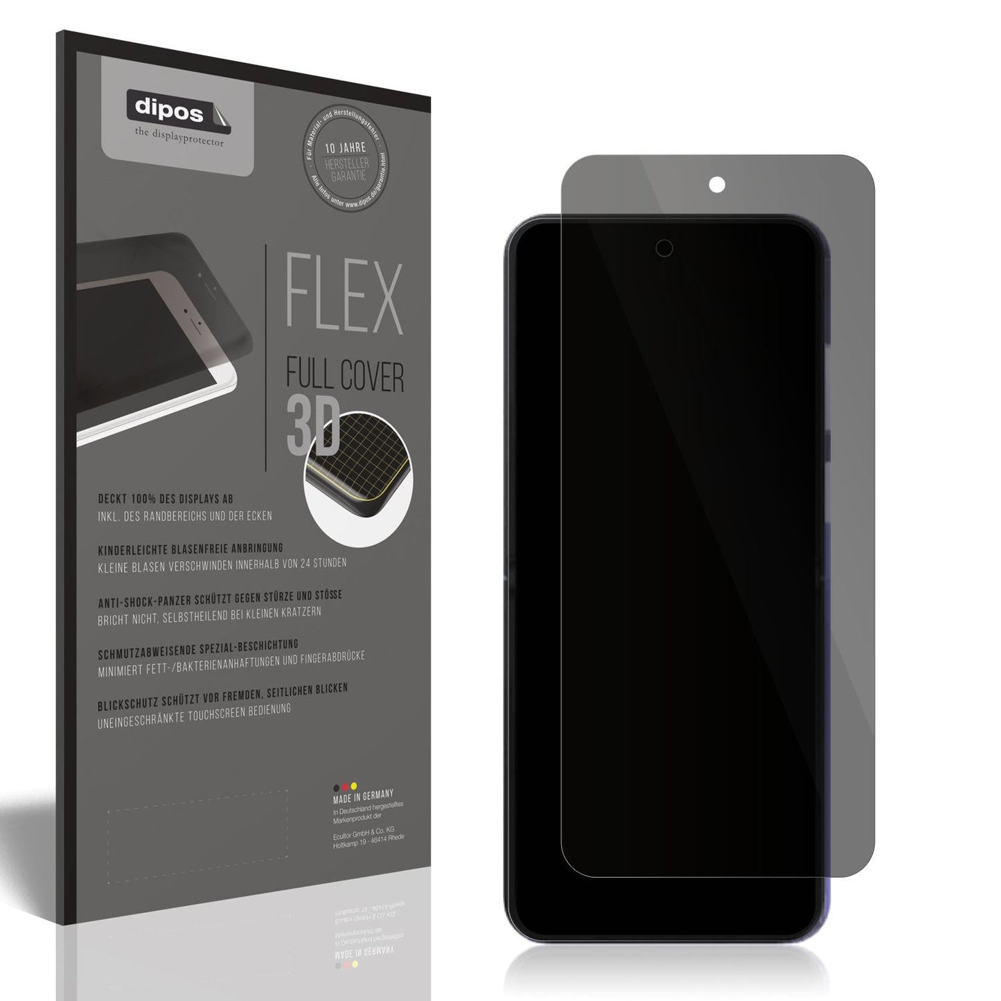 Blickschutzfolie von dipos passend für Xiaomi Mix Flip 2, 100% Displayabdeckung und blasenfreie Montage