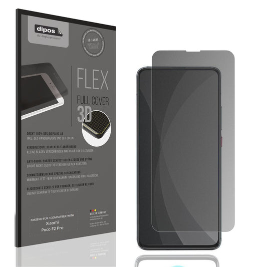 Blickschutzfolie von dipos passend für Xiaomi Poco F2 Pro, 100% Displayabdeckung und blasenfreie Montage