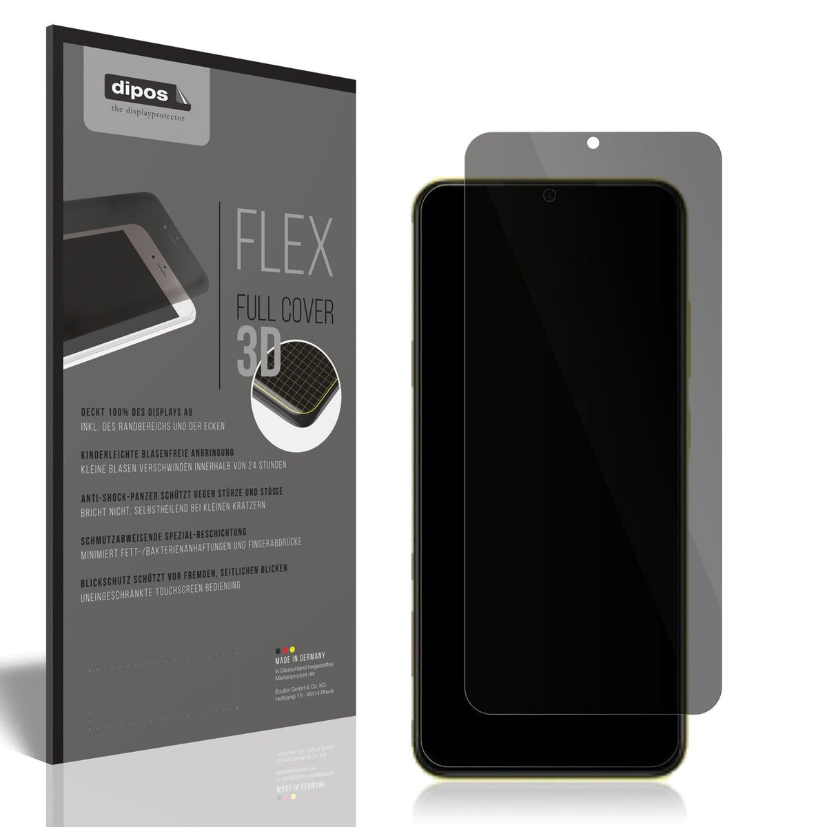 Blickschutzfolie von dipos passend für Xiaomi POCO M4 5G, 100% Displayabdeckung und blasenfreie Montage