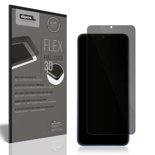 Blickschutzfolie von dipos passend für Xiaomi Redmi 9 Activ, 100% Displayabdeckung und blasenfreie Montage