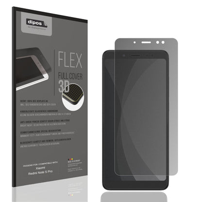 Blickschutzfolie von dipos passend für Xiaomi Redmi Note 5 Pro, 100% Displayabdeckung und blasenfreie Montage