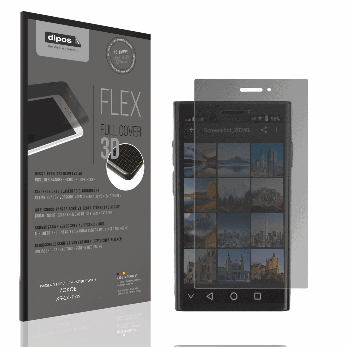Blickschutzfolie von dipos passend für ZOKOE XS-24-Pro, 100% Displayabdeckung und blasenfreie Montage