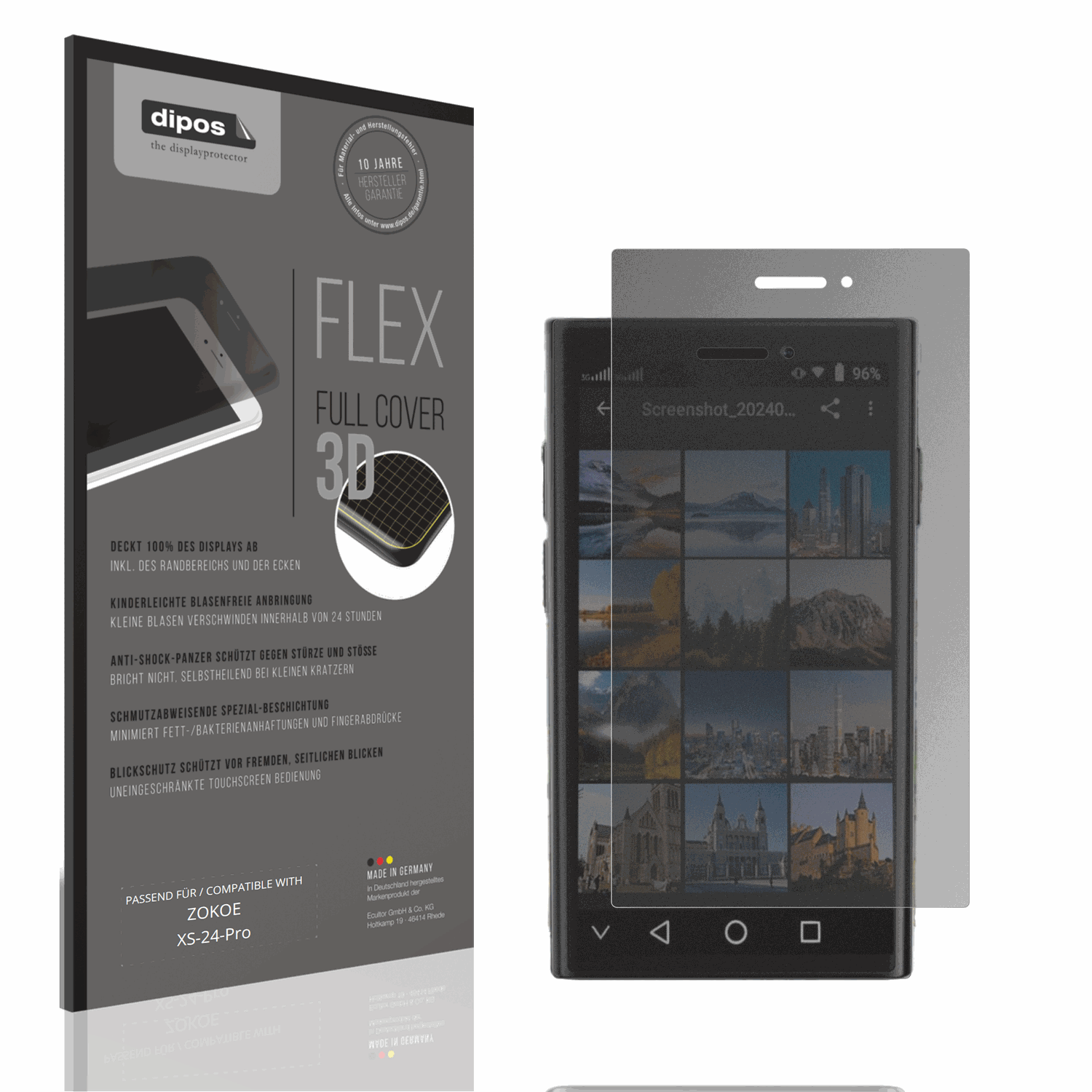 Blickschutzfolie von dipos passend für ZOKOE XS-24-Pro, 100% Displayabdeckung und blasenfreie Montage