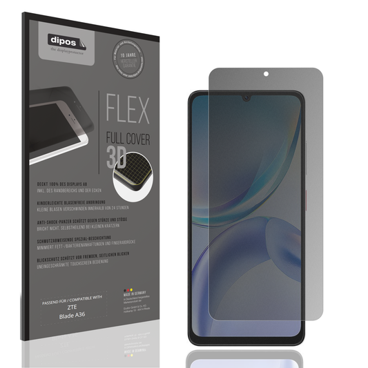 Blickschutzfolie von dipos passend für ZTE Blade A36, 100% Displayabdeckung und blasenfreie Montage