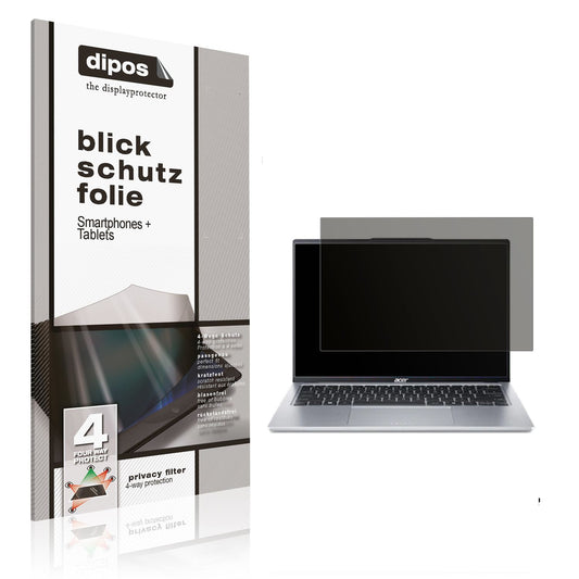 Blickschutzfolie von dipos passend für Acer Swift Go 14 Zoll OLED, präziser Zuschnitt und blasenfrei montiert