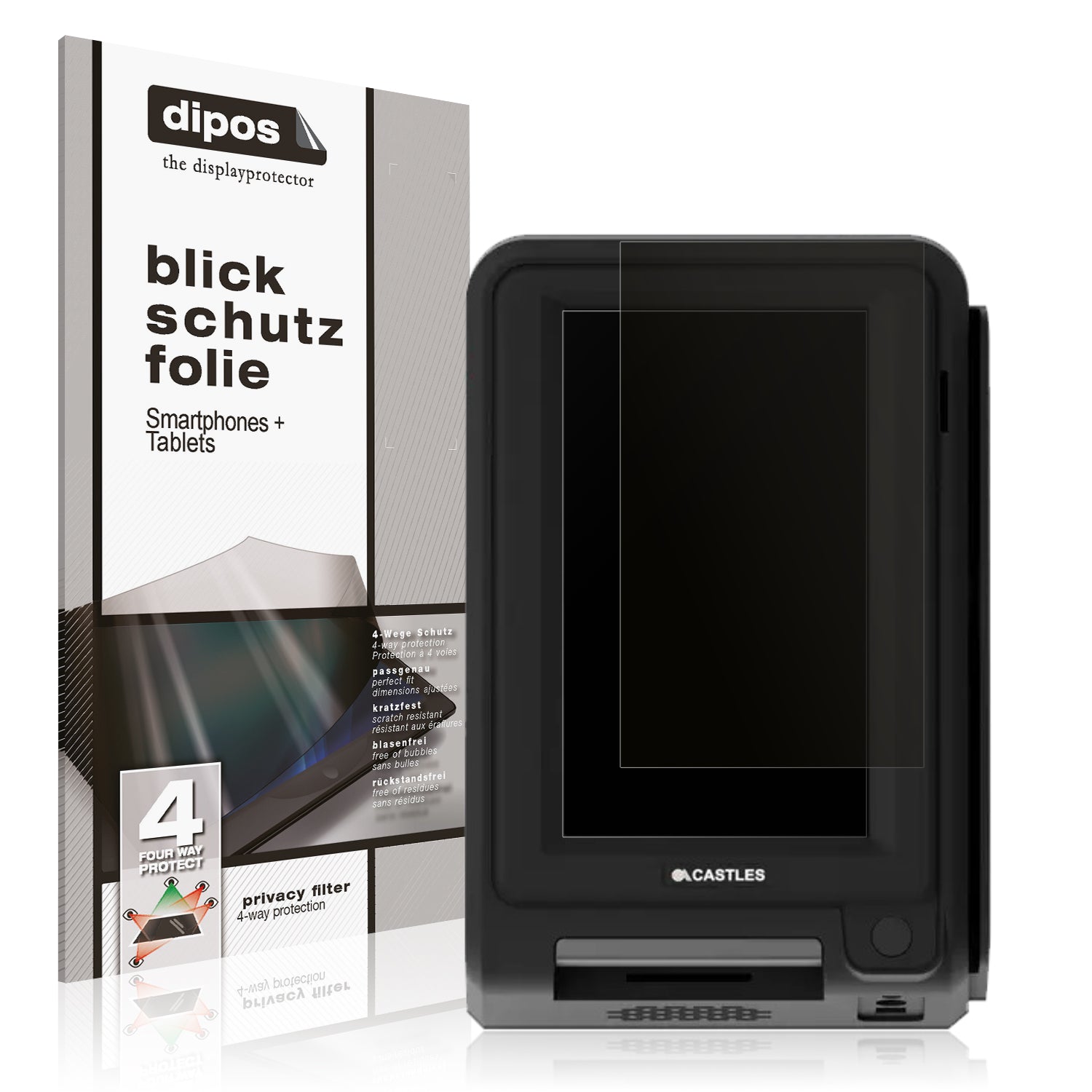 Blickschutzfolie von dipos passend für Adyen S1U2, präziser Zuschnitt und blasenfrei montiert