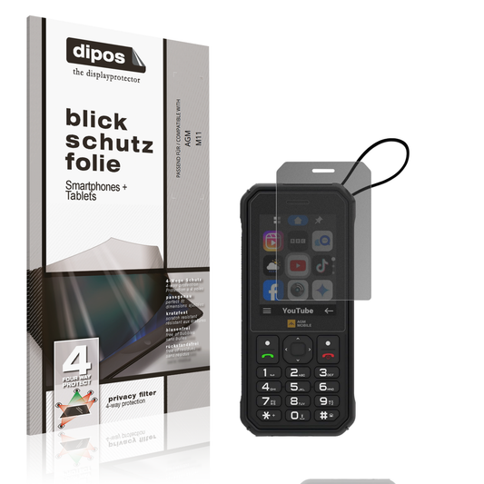Blickschutzfolie von dipos passend für AGM M11, präziser Zuschnitt und blasenfrei montiert