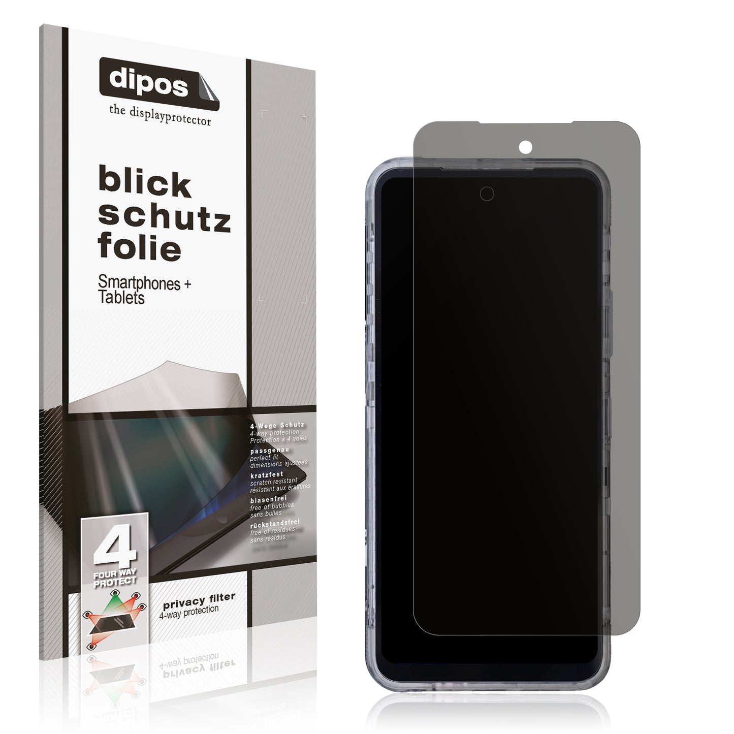 Blickschutzfolie von dipos passend für AGM X6 5G, präziser Zuschnitt und blasenfrei montiert