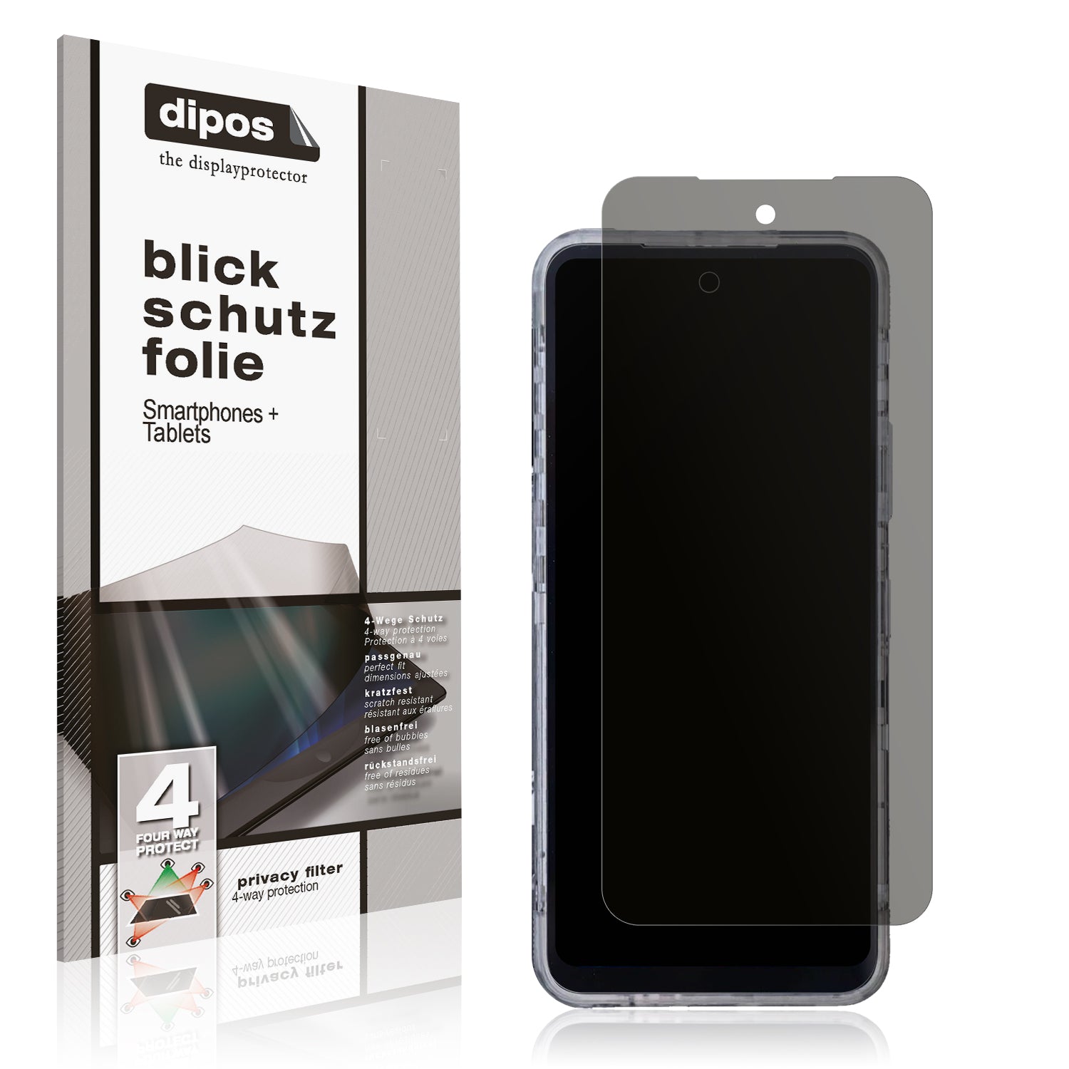 Blickschutzfolie von dipos passend für AGM X6 5G, präziser Zuschnitt und blasenfrei montiert