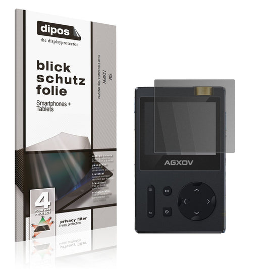Blickschutzfolie von dipos passend für AGXOV V08, präziser Zuschnitt und blasenfrei montiert