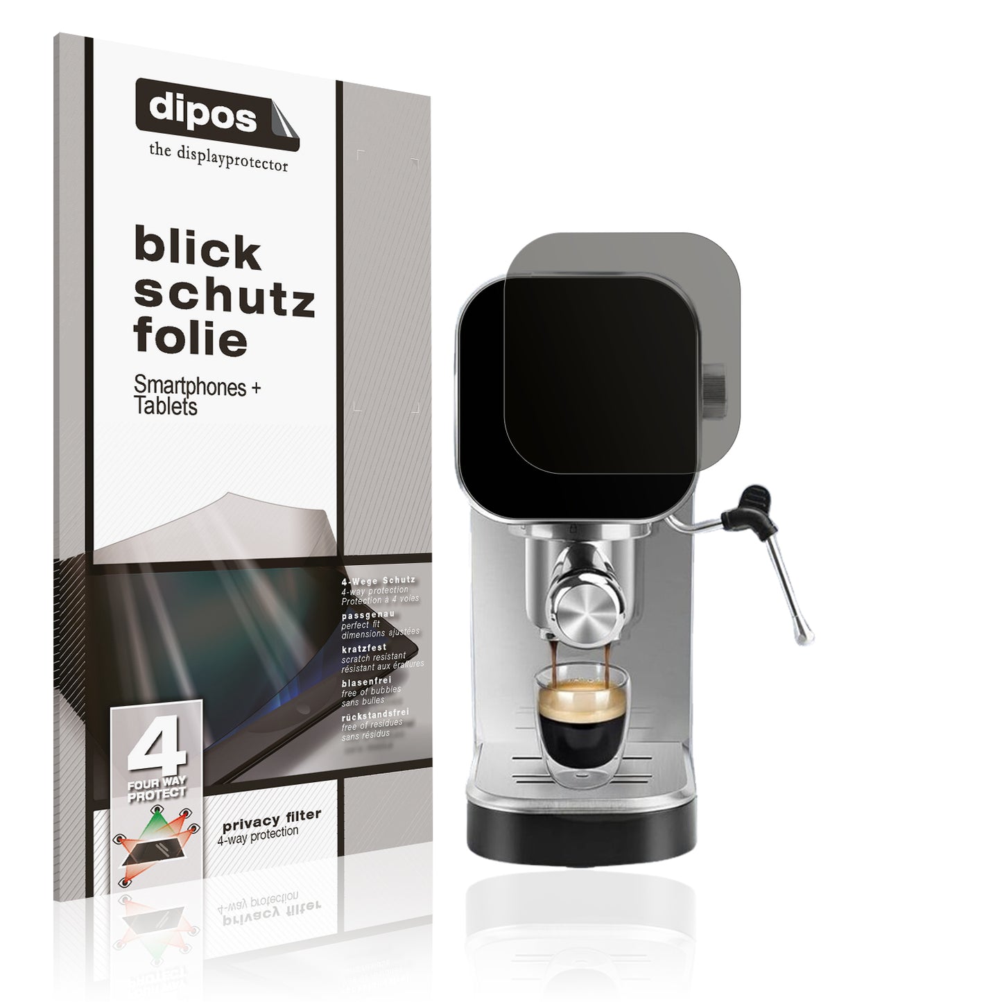 Blickschutzfolie von dipos passend für Aigostar Barista, präziser Zuschnitt und blasenfrei montiert