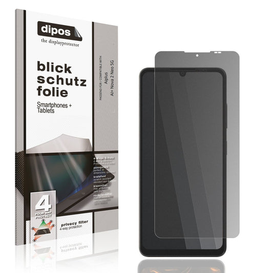 Blickschutzfolie von dipos passend für Aiplus AI+ Nova 2 Neo 5G, präziser Zuschnitt und blasenfrei montiert