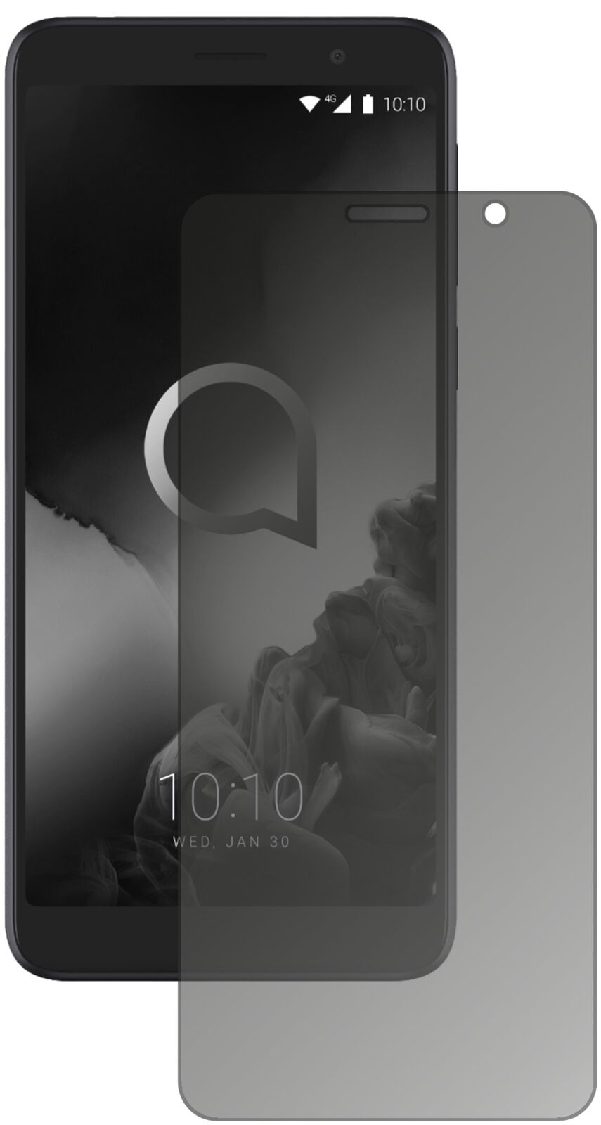 Blickschutzfolie von dipos passend für Alcatel 1X (2019), präziser Zuschnitt und blasenfrei montiert