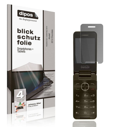 Blickschutzfolie von dipos passend für Alcatel 2012 Chocolate, präziser Zuschnitt und blasenfrei montiert