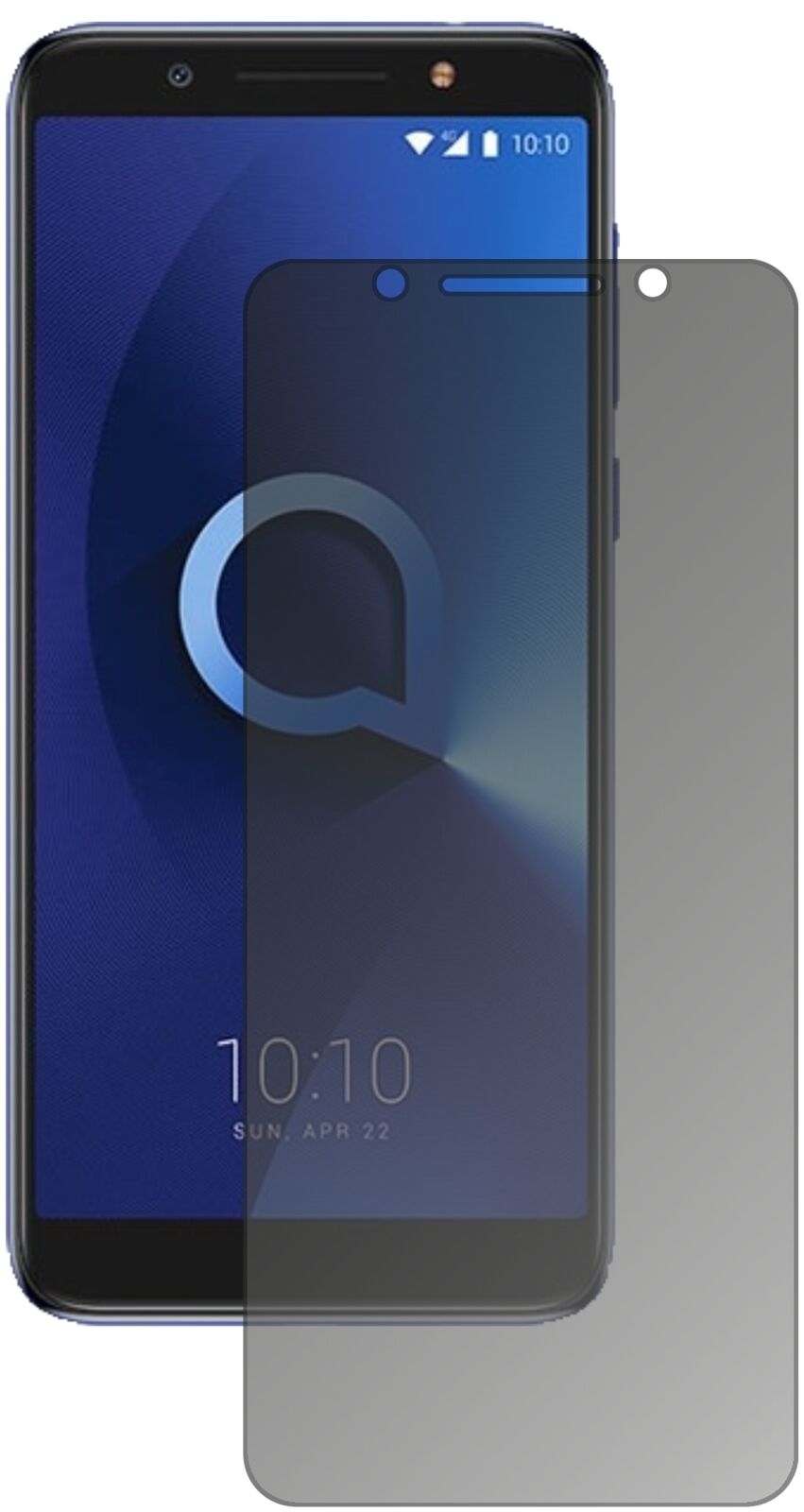 Blickschutzfolie von dipos passend für Alcatel 3X, präziser Zuschnitt und blasenfrei montiert