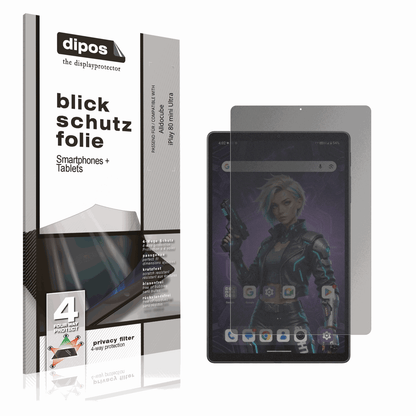 Blickschutzfolie von dipos passend für Alldocube iPlay 80 mini Ultra, präziser Zuschnitt und blasenfrei montiert