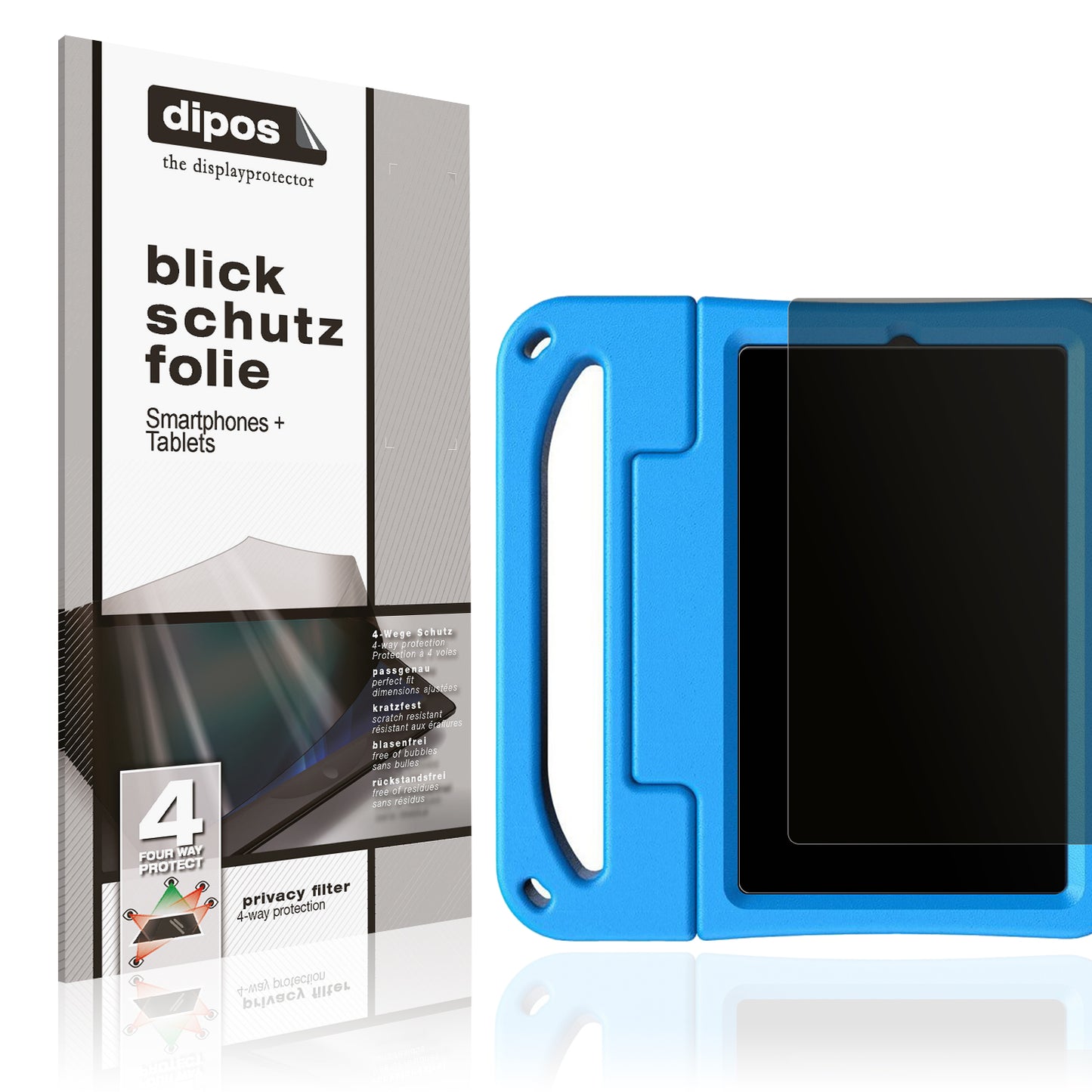 Blickschutzfolie von dipos passend für Alldocube KizPad Pro, präziser Zuschnitt und blasenfrei montiert