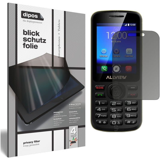 Blickschutzfolie von dipos passend für Allview M9 Connect, präziser Zuschnitt und blasenfrei montiert