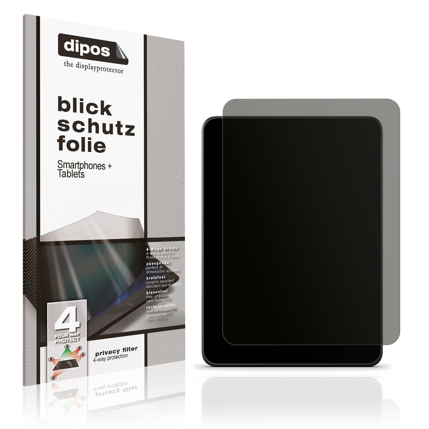 Blickschutzfolie von dipos passend für Amazon Kindle Colorsoft Signature Edition 2024, präziser Zuschnitt und blasenfrei montiert