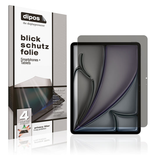 Blickschutzfolie von dipos passend für Apple iPad Air 13 Zoll M2 2024, präziser Zuschnitt und blasenfrei montiert
