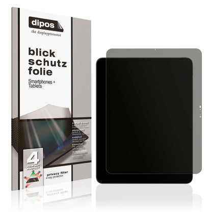 Blickschutzfolie von dipos passend für Apple iPad Pro M5 11 Zoll, präziser Zuschnitt und blasenfrei montiert