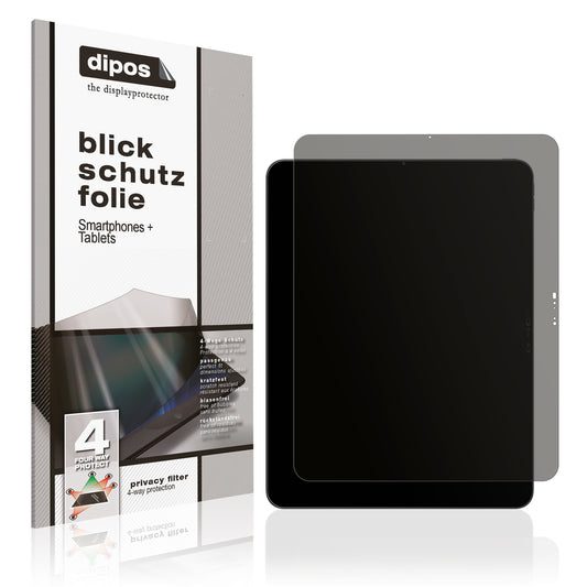 Blickschutzfolie von dipos passend für Apple iPad Pro M5 11 Zoll, präziser Zuschnitt und blasenfrei montiert