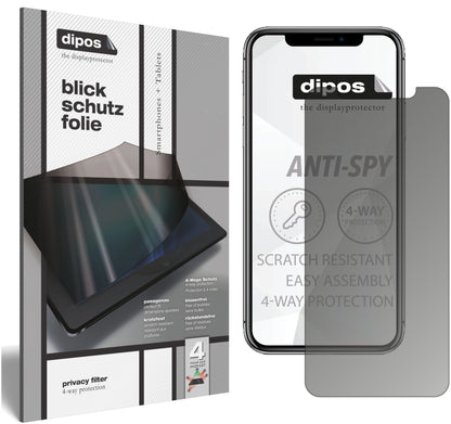 Blickschutzfolie von dipos passend für Apple iPhone 11, präziser Zuschnitt und blasenfrei montiert