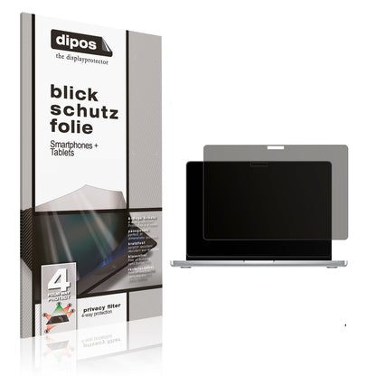 Blickschutzfolie von dipos passend für Apple MacBook Pro 14 Zoll M5, präziser Zuschnitt und blasenfrei montiert
