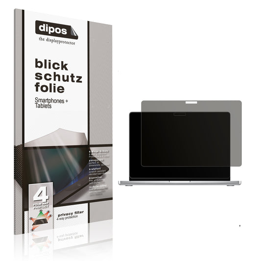 Blickschutzfolie von dipos passend für Apple MacBook Pro 14 Zoll M5, präziser Zuschnitt und blasenfrei montiert