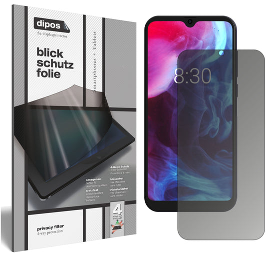 Blickschutzfolie von dipos passend für Archos Oxygen 63, präziser Zuschnitt und blasenfrei montiert