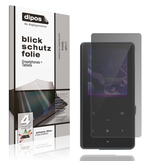 Blickschutzfolie von dipos passend für Aroeally MP3-17, präziser Zuschnitt und blasenfrei montiert